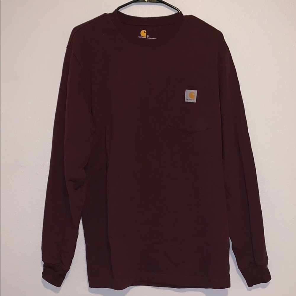 Burgundy Carhartt Long Sleeve Shirt
